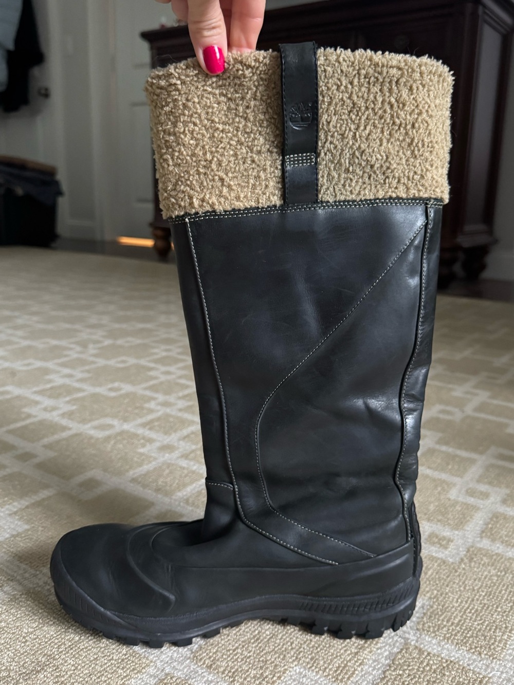 Timberland Earthkeepers Mount Holly Tall Waterproof Boots Black Leather Size 8 - Picture 7 of 16